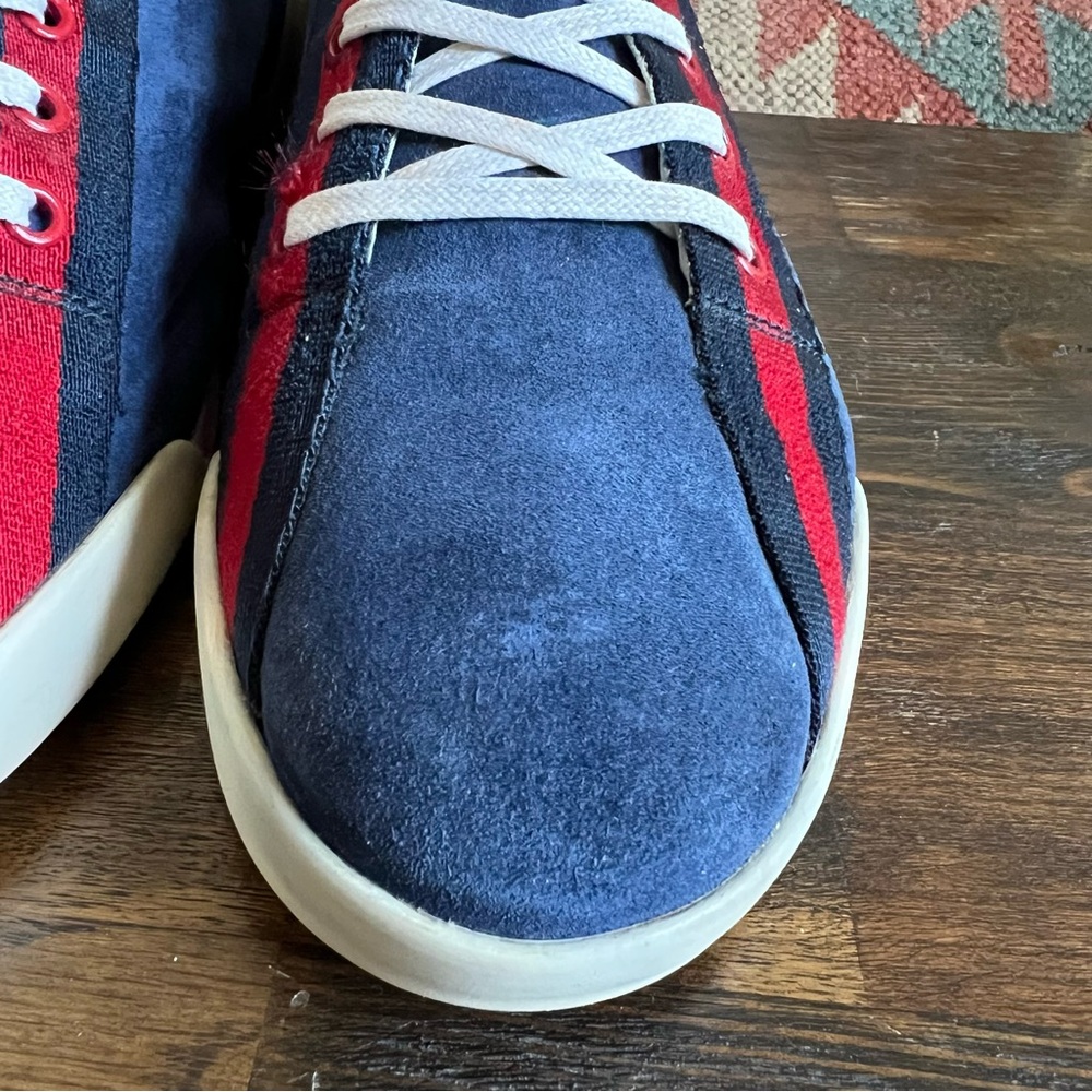 💕HOST PIcK (twice)💕 GUCCI Boulevard Web Detail Blue Suede Sneakers 9G (US 9.5) - Picture 5 of 10